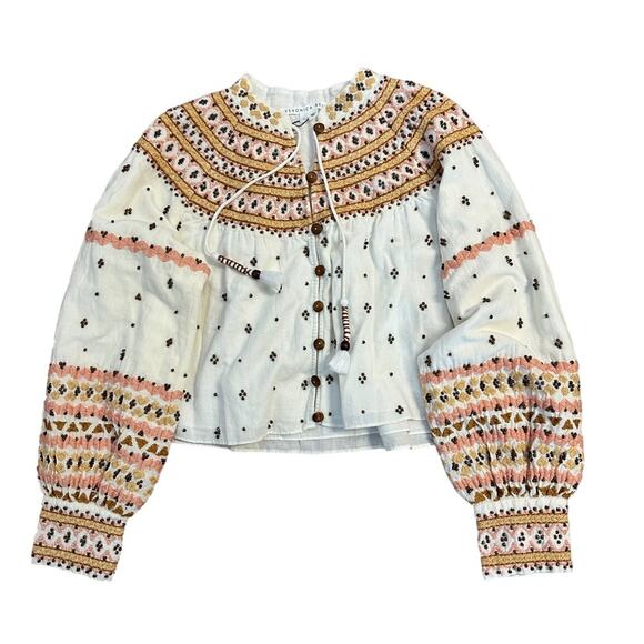 NEW Veronica Beard Fernanda Embroidered Cropped Jacket Off-White - Picture 4 of 10